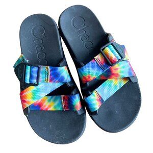 Chaco Women's Chillos Slide Sandal, Dark Tie Dye - Size 5